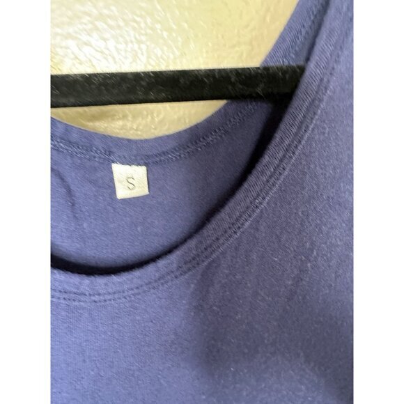 Womens Navy Blue Maxi Dress Small short‎ sleeve rayon pullover round neck - Picture 4 of 8